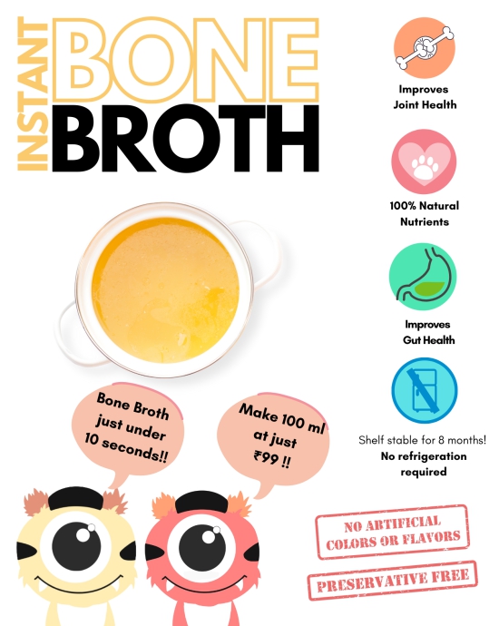 Instant Bone Broth Chicken with Carrot - 100ml from 1 sachet-Pack of 1