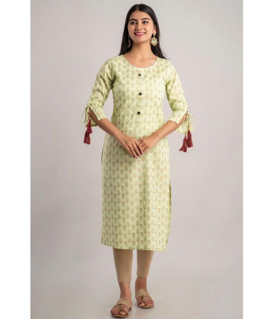 MAUKA - Green Rayon Women's Straight Kurti ( Pack of 1 ) - None