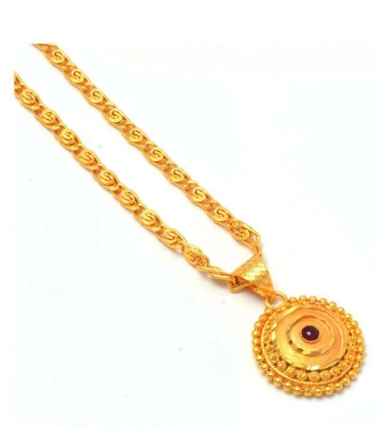 Jewar Mandi New Design Gold Plated Locket/Pendant with Link Chain Daily use for Men, Women & Girls, Boys - None