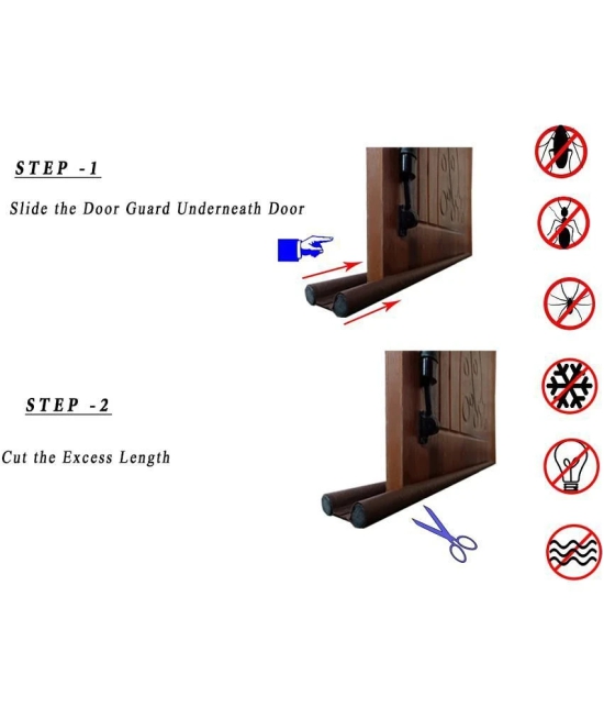 KKM Door Seal Guard  (Pack of 2) Gap Filler for Door Bottom Seal Strip | Door Stoppers | Door Seal | Door Closers | Sound Proof | Reduce Dust | Pest Protector | Water Proof Brown, 36 inch