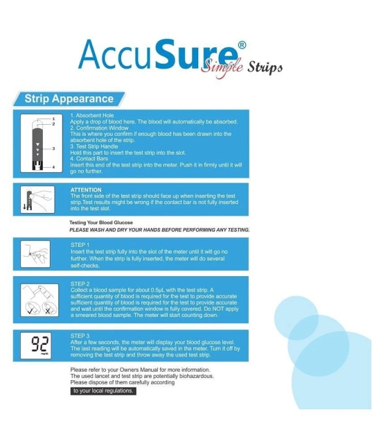 AccuSure Simple Blood Glucose Test Strip25 Strips