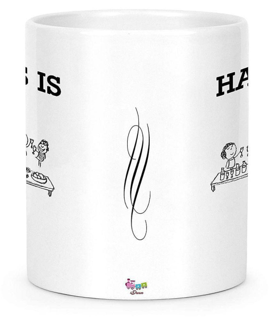 Idream Quote Printed Ceramic Coffee Mug 1 Pcs 330 mL - White