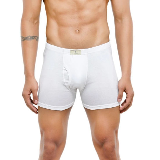 Men's Mid-Rise Classic Cotton Trunks - Pack of 2 White M