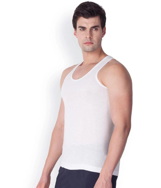 Lux White Cotton Mens Vest - None