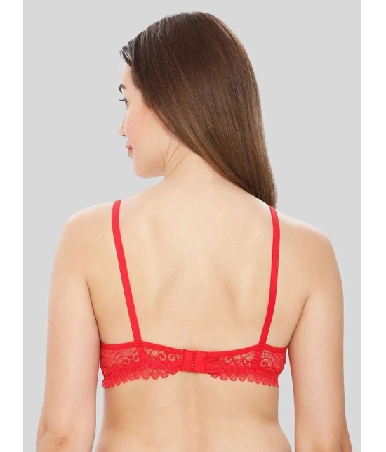 ILRASO Pack of 1 Lace Non Padded Womens T-Shirt Bra ( Red ) - None