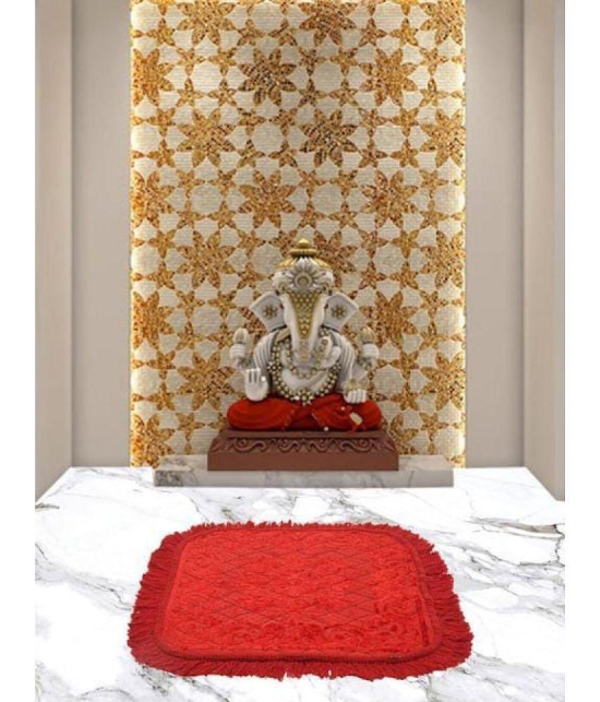 Abhikram Beige Single Anti-skid Cotton Prayer Mat ( 54 X 54 cm )