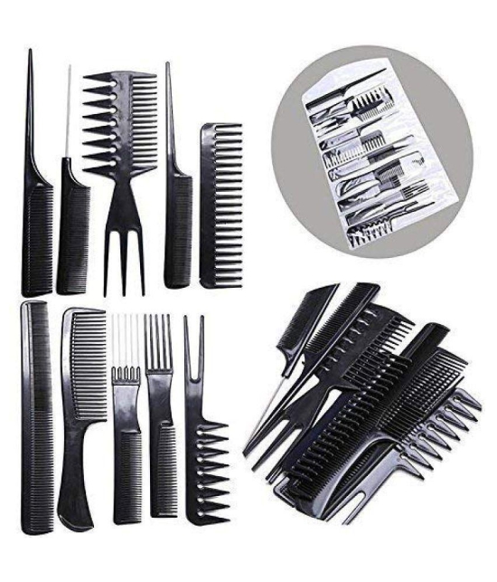 Lenon Professional 10 Pcs Comb With Stainless Steel Salon Razor Pack of 2