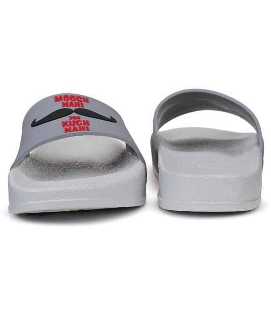 Bersache Grey Mens Slide Flip Flop - None