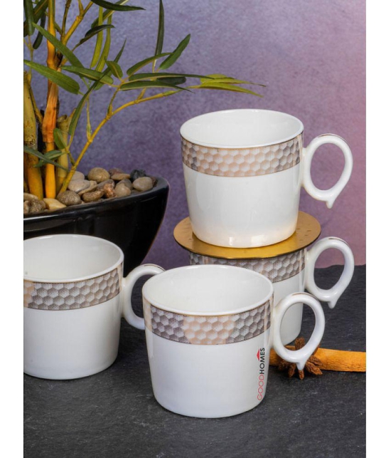 GoodHomes - Porcelain Single Walled Coffee Cup 160 ml ( Pack of 6 ) - White