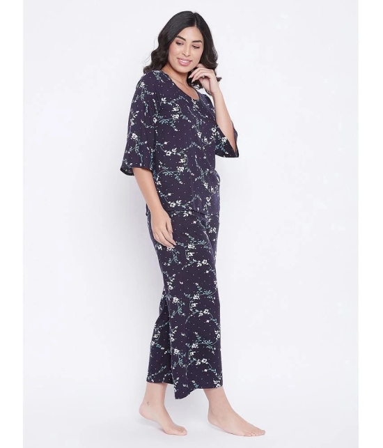 Clovia Rayon Nightsuit Sets - Navy - XL