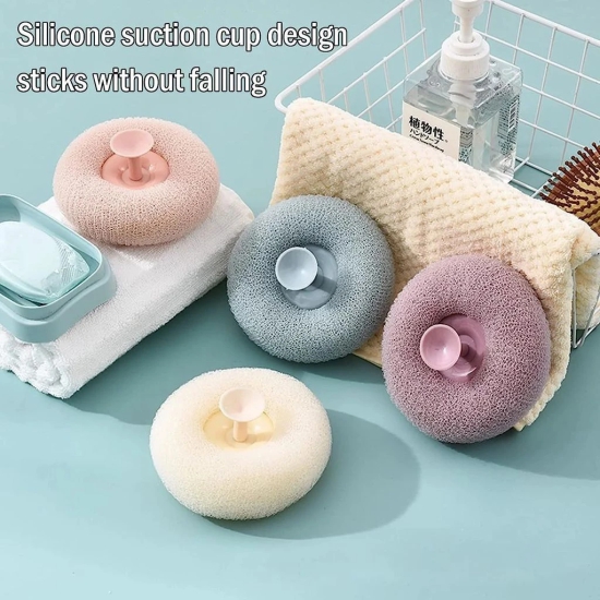 Super Soft Bath Sponge Flower Suction Cup Bath Sponges for Shower Women Men Foam Loofah Sponge Exfoliating Bath Sponge Body Washer Reusable loofah Massage Bath (1 pc)