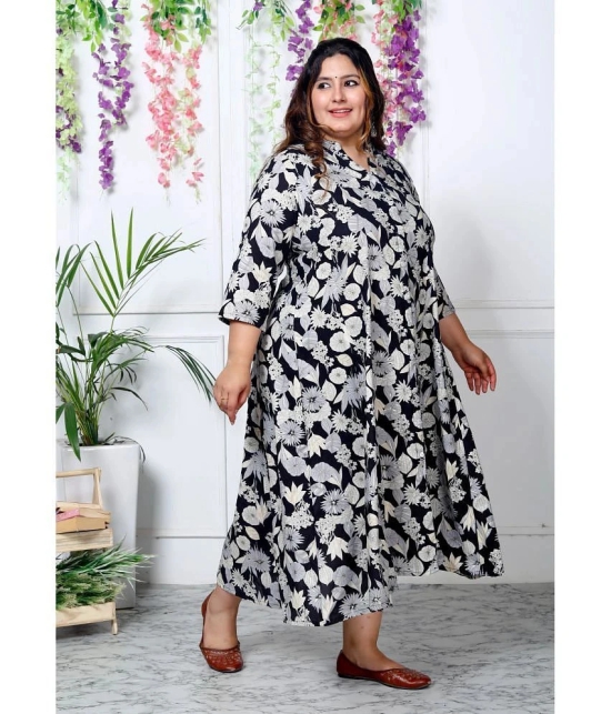 Swasti Cotton Blend Printed Shirt Style Womens Kurti - Black ( Pack of 1 ) - None