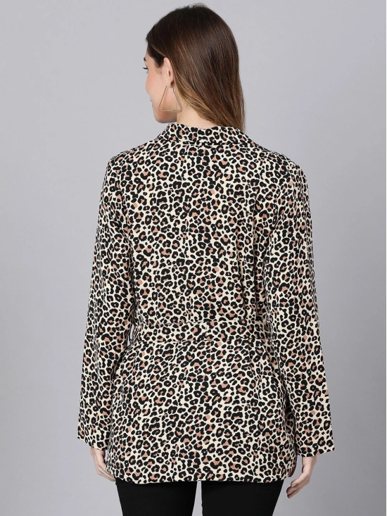 Oxolloxo Women Ramped Animal Printed Blazer