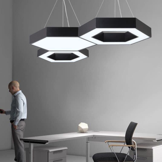 Hdc LED Hollow Hexagonal Office Led Pendant Hanging Lamp