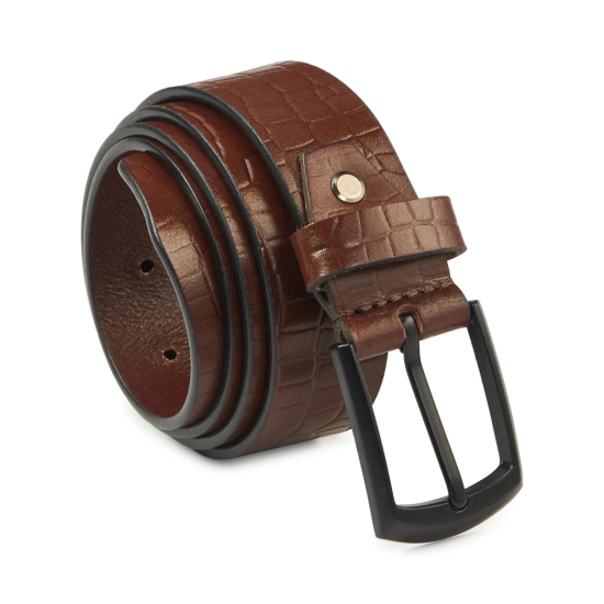 Men''s Genuine Leather Casual Belt - Brown-36