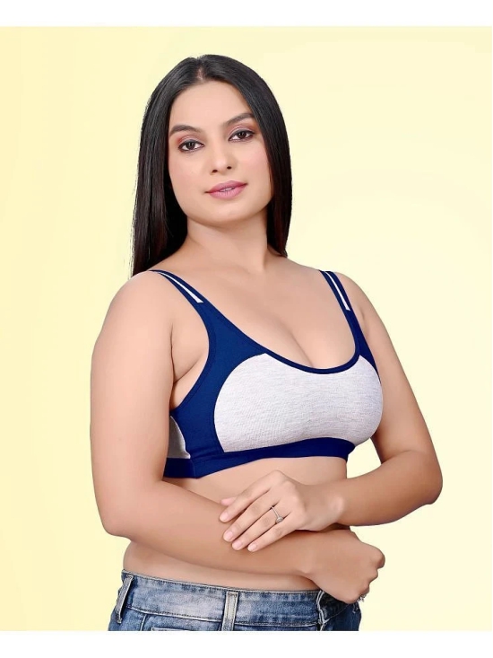 HAYA Pack of 2 Cotton Non Padded Womens Everyday Bra ( Multicolor ) Rima Sports D706 - None