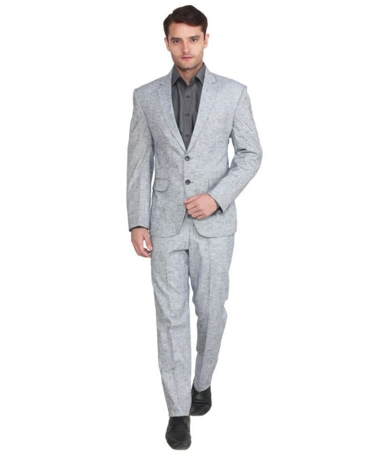 Hangup Grey Solid Formal 2 Piece Suits - 38