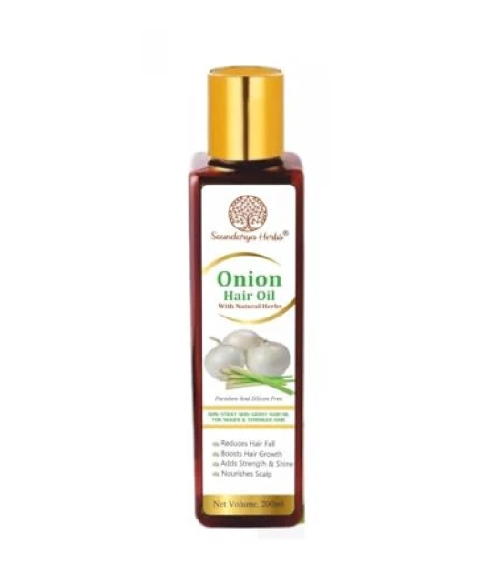 Soundarya Herbs White Onion Hair Oil - 200ml | Natural Hair Strengthening and Growth