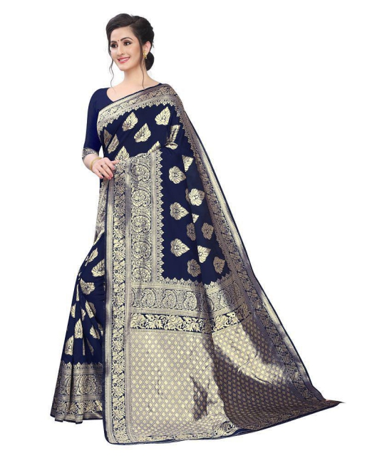 ofline selection Blue Jacquard Saree