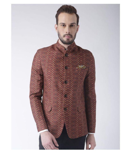 Hangup Brown Printed Party Blazers - 36