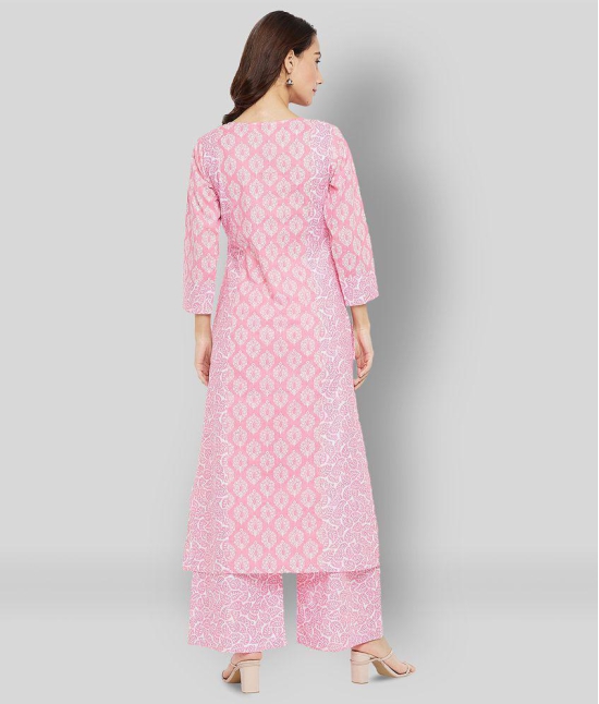 Tissu - Pink Straight Cotton Womens Stitched Salwar Suit ( Pack of 1 ) - XS