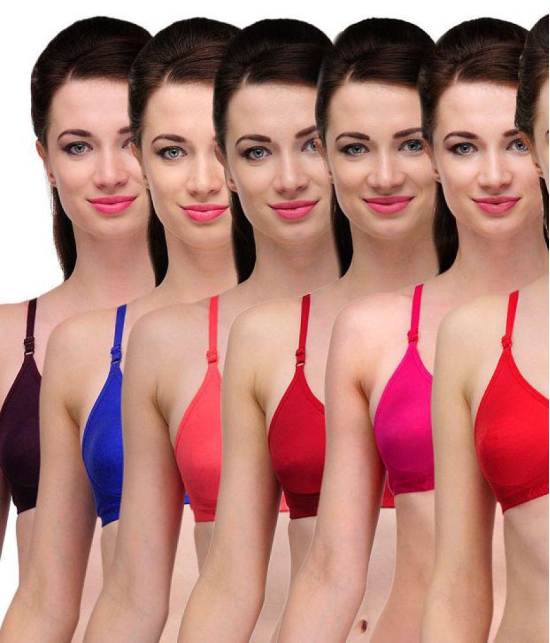 Softskin - Multicolor Cotton Non Padded Women's Everyday Bra ( Pack of 6 ) - 34B