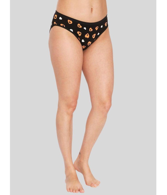 ILRASO - Black Cotton Printed Women's Bikini ( Pack of 1 ) - None