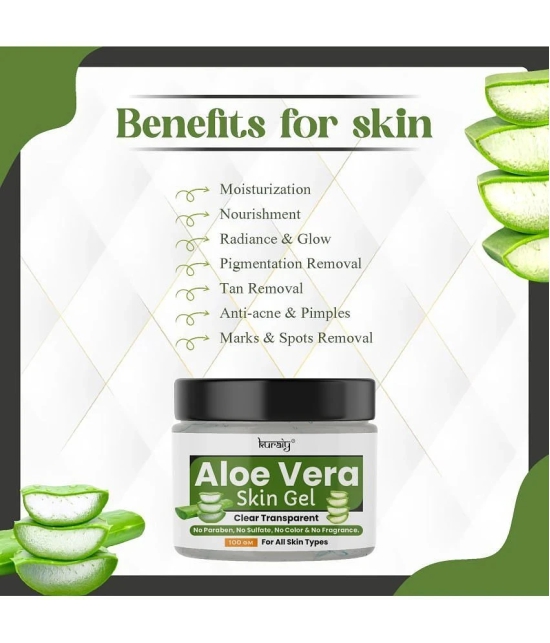 KURAIY Aloe Vera Skin Brightening & Shining Pimple Free Face Gel for All Skin Types 100g Pack of 2