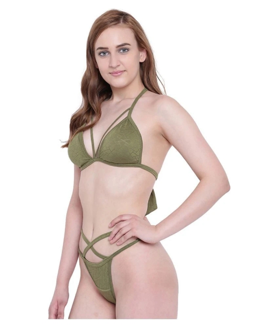 La Intimo Polyester Green Beach Dresses - S