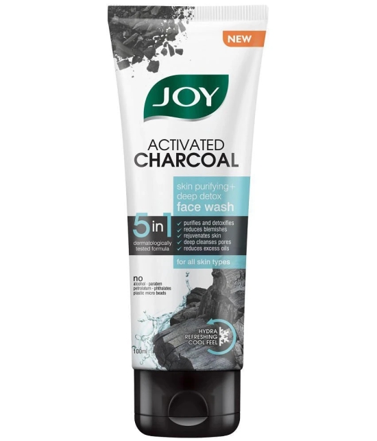 Joy Activated Charcoal Face Wash for Oil Control & Dirt Removal 100ml, (Pack of 1)