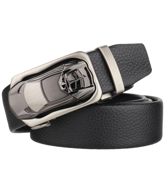 Zacharias - Black Leather Mens Casual Belt ( Pack of 1 ) - None