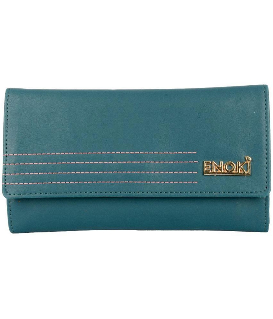 Enoki - Faux Leather Green Women's Regular Wallet ( Pack of 1 ) - Green