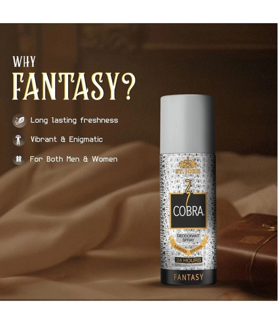 St. John Cobra Fantasy 150ml*2 Long Lasting Deodorant Spray for Men 150 ml ( Pack of 2 )