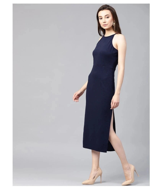 Zima Leto Polyester Navy Bodycon Dress - Single - S