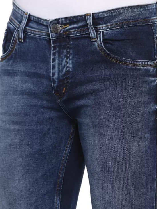 Men Skinny Mid Rise Blue Jeans