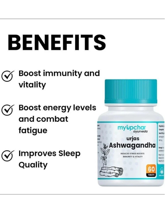 myUpchar Ayurveda Urjas 10x Stronger Ashwagandha Capsule| 10:1 Extract sourced from Himalaya | Boost Immunity, helps in Reducing Stress - 30 Capsule