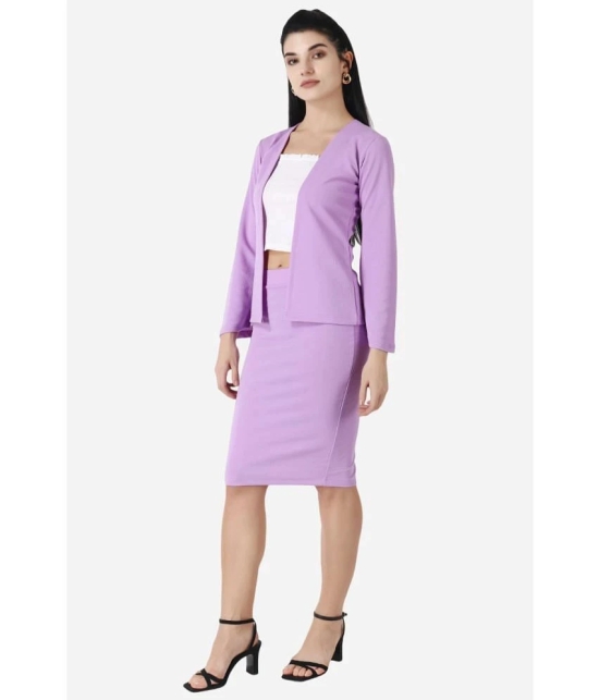 POPWINGS Purple Solid Skirt Top Set - None