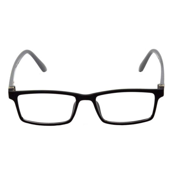 Hrinkar Trending Eyeglasses: Black and Grey Rectangle Optical Spectacle Frame For Men & Women |HFRM-BK-GRY-15
