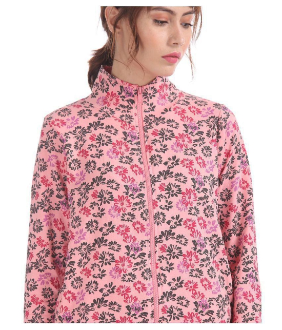 Sugr Cotton Pink Zippered Sweatshirt - L