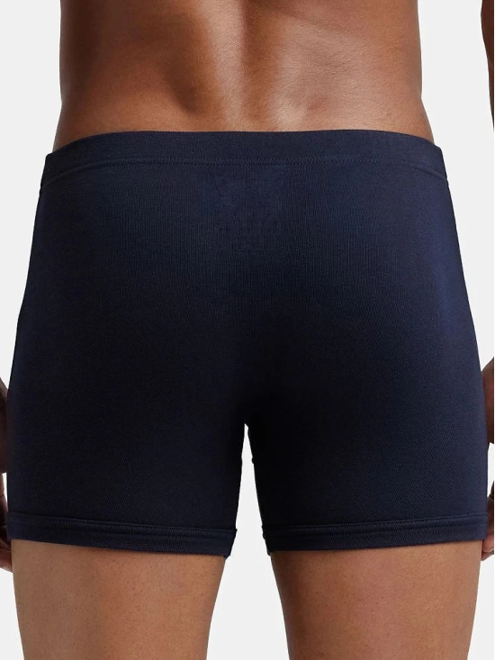 Jockey 8008 Men Super Combed Cotton Rib Solid Boxer Brief - Deep Navy (Pack of 2) - None