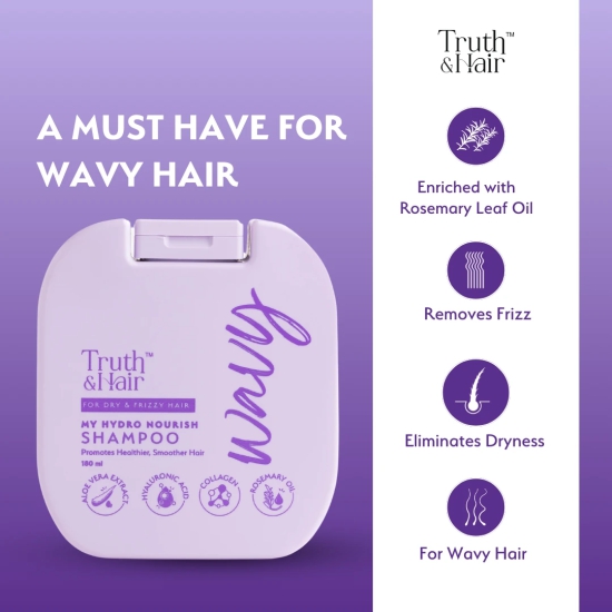 Truth & Hair- Hydro Nourish Shampoo for Wavy Hair - 180ML