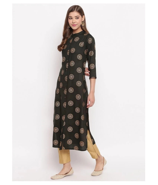 Vbuyz - Green Rayon Womens Front Slit Kurti - XXL