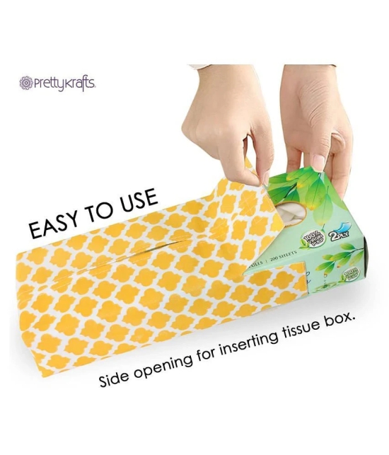 PrettyKrafts Car Tissue Dispenser Plastic Yellow