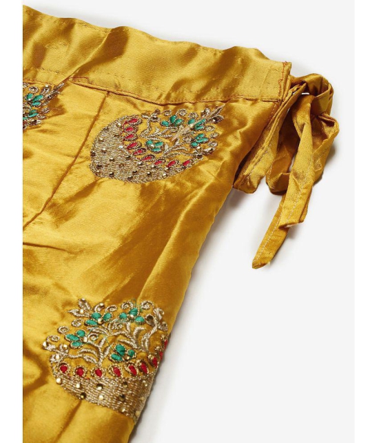 Om Shantam Sarees Yellow Silk Blends Chaniya Choli Semi Stitched Lehenga Single - Free Size