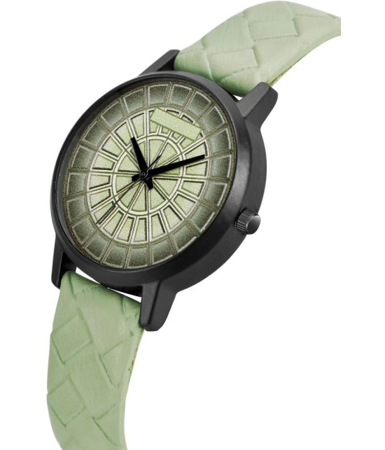 Newman Green Leather Analog Womens Watch