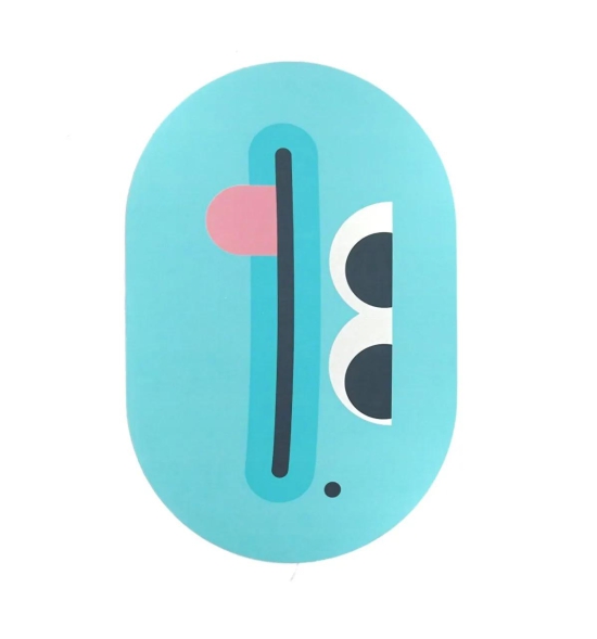 Oval Shape Licking Aqua Kids Mat