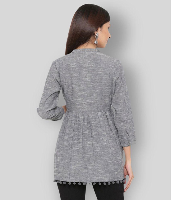 KIPEK - Dark Grey Cotton Women's Empire Top ( Pack of 1 ) - 2XL