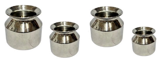 DYNAMIC STORE Dynore Stainless Steel Heavy Lota/Kalash/ Milk Pot- Set of 4 Pcs