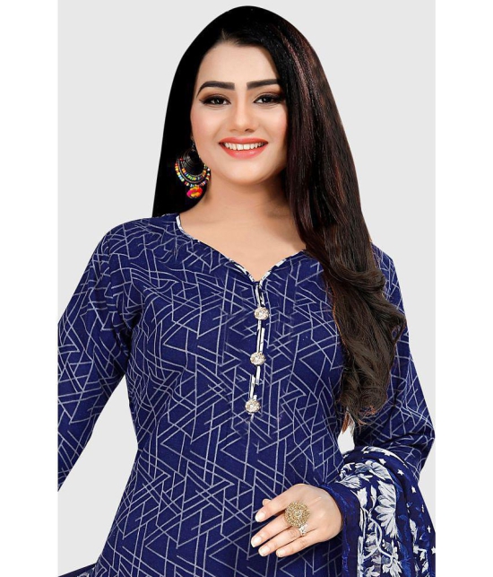 Rajnandini - Unstitched Blue Cotton Dress Material ( Pack of 1 ) - Blue