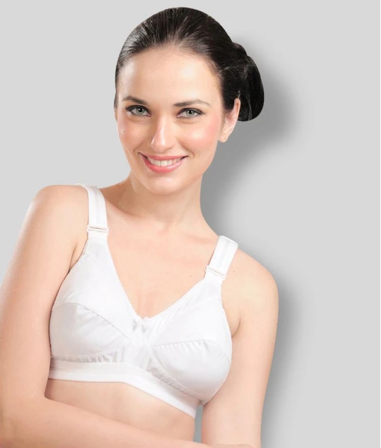 Madam - White Cotton Non - Padded Womens Minimizer Bra ( Pack of 1 ) - 46B